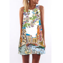 Load image into Gallery viewer, Chuqian Summer Dress Women 2019 Retro Casual Office Clothing Sleeveless Beach Dresses Cartoon Plant Print Vest Dress Vestido