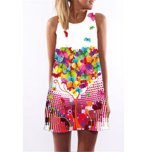 Load image into Gallery viewer, Chuqian Summer Dress Women 2019 Retro Casual Office Clothing Sleeveless Beach Dresses Cartoon Plant Print Vest Dress Vestido