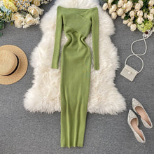 Load image into Gallery viewer, Slim 2020 Off Shoulder Cross Criss Autumn Knit Sweater Midi Long Dress Bodycon Party Winter Sexy Women Casual elegant Vestidos