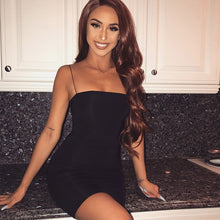 Load image into Gallery viewer, Robe Sexy Club Dresses Summer Solid Color Backless Spaghetti Straps Nightclub Dress Bodycon Mini Sundress Elegant Party Vestidos