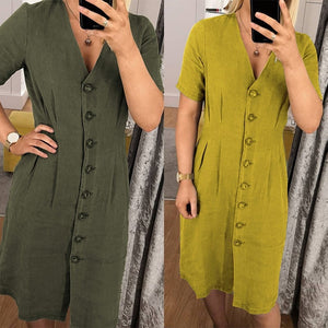 2019 Fashion ZANZEA Women Summer Sundress Elegant Lady Office Casual Buttons Dress Female Straight Vestidos Midi Party Dresses