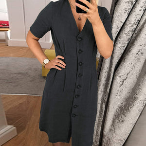 2019 Fashion ZANZEA Women Summer Sundress Elegant Lady Office Casual Buttons Dress Female Straight Vestidos Midi Party Dresses