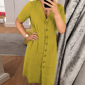 2019 Fashion ZANZEA Women Summer Sundress Elegant Lady Office Casual Buttons Dress Female Straight Vestidos Midi Party Dresses