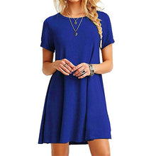 Load image into Gallery viewer, 2019 new fashion women &#39;s dress casual round neck short sleeves loose large Women dress belly fit casual woman estidos
