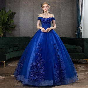 Quinceanera Dresses 2020 New Elegant Boat Neck Luxury Lace Embroidery Vestidos De 15 Anos Party Prom Vintage Quinceanera Gown F