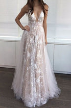 Load image into Gallery viewer, Luxury Sexy Women Vestido White Perspective Lace V-neck Sequin Floor-Length Maxi Dress Open Back Long Dress Women Party Dress
