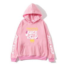 Load image into Gallery viewer, 2020 Sudadera con capucha de color rojo blanco y negro juicewrd juice wrld trap rap rainbow glitch juice world
