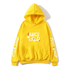 Load image into Gallery viewer, 2020 Sudadera con capucha de color rojo blanco y negro juicewrd juice wrld trap rap rainbow glitch juice world
