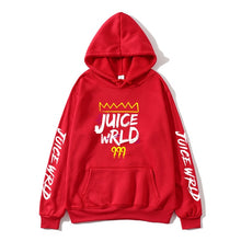 Load image into Gallery viewer, 2020 Sudadera con capucha de color rojo blanco y negro juicewrd juice wrld trap rap rainbow glitch juice world
