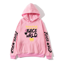 Load image into Gallery viewer, 2020 Sudadera con capucha de color rojo blanco y negro juicewrd juice wrld trap rap rainbow glitch juice world
