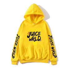 Load image into Gallery viewer, 2020 Sudadera con capucha de color rojo blanco y negro juicewrd juice wrld trap rap rainbow glitch juice world
